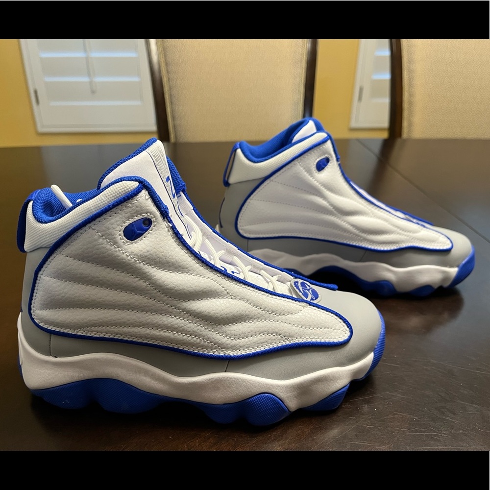New Nike Air Jordan Pro Strong Basketball Sneaker White Blue Shoes Size US 5.5 - Picture 2 of 12